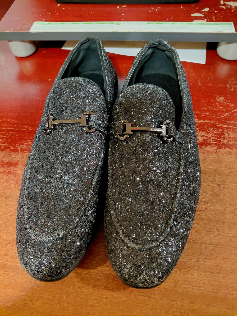 Sparkle Black Men's Bit Loafers